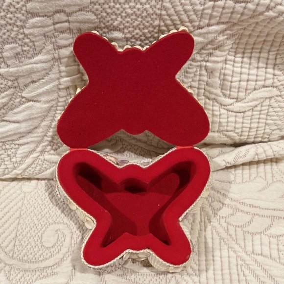 N7-Vintage Beach Sea Shell Butterfly Trinket Box - Picture 4 of 8